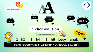 Font Size Clamp Calculator – online CSS clamp() Generator for Fluid Typography & Typescale